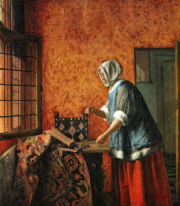 Pieter de Hooch guldvagerskan oil painting image